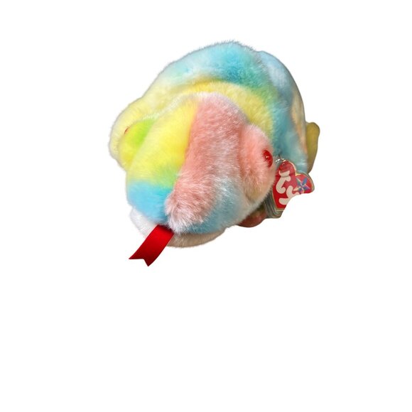 Ty Rainbow Beanie Buddy Chameleon Plush1999 Multicolor Tie-Dyed Bean Bag - Picture 6 of 15